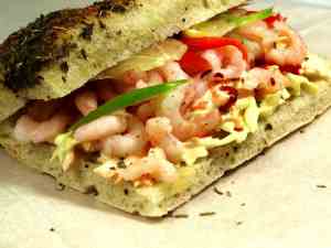 Prøv også Foccacia med spicy rekesalat.
