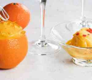 Prøv også Appelsinsorbet med ingefær og chili.