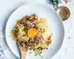 Prøv også Pasta carbonara med pinnekjøtt.