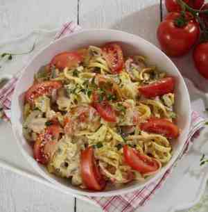 Prøv også Pasta med tomater og sjalottløk.