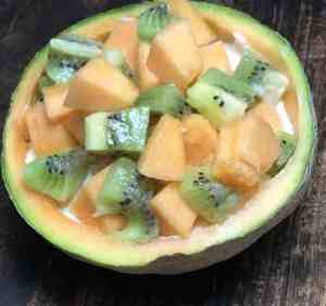 Prøv også Dessertsalat med melon og kiwi.
