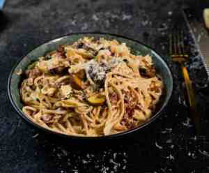 Prøv også Spagetti med kål og soltørkede tomater.