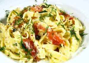 Prøv også Fettuccine all`Alfredo.