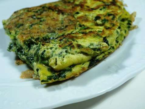 Omelette con gli spinaci (Spinat omeletter) oppskrift.
