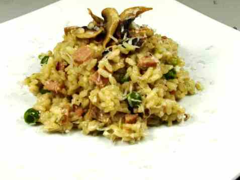 Risotto med sopp og kjøttdeig oppskrift.