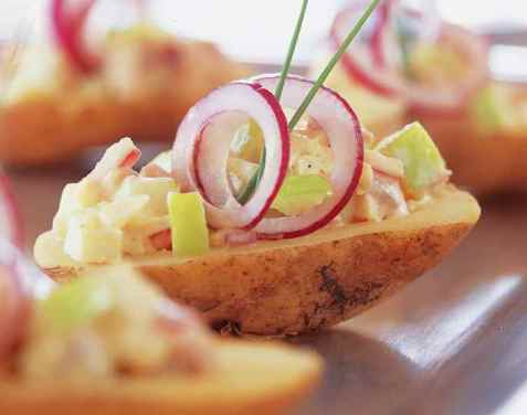 Potetbåt med syltesalat(tapas) oppskrift.