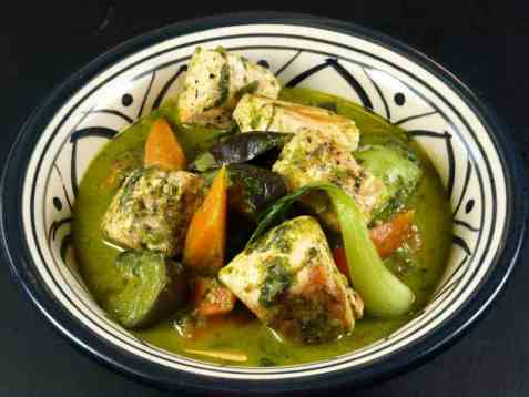 Grønn grønnsaks-curry oppskrift.