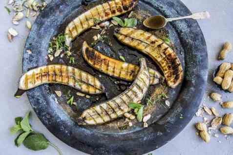 Grillet banan oppskrift.