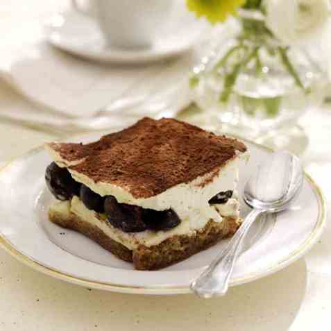 Tiramisu med kirsebær oppskrift.