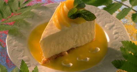 Isostekake med mangosaus oppskrift.