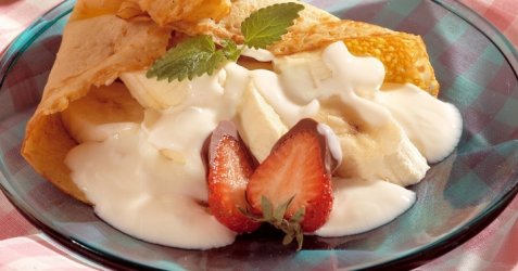 Pannekaker med yoghurtgodt oppskrift.