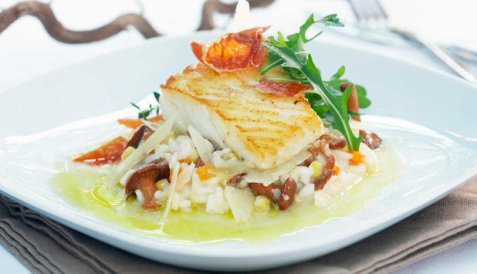 Torsk med risotto oppskrift.