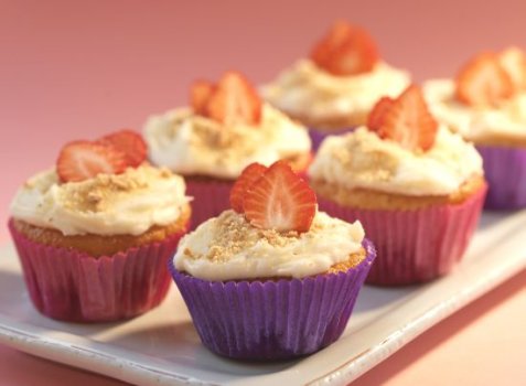 Cheesecake muffins oppskrift.