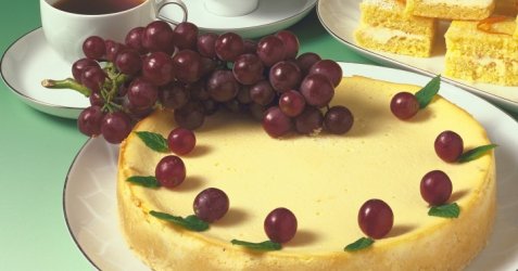 Amerikansk ostekake med druer oppskrift.