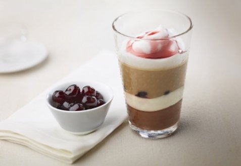 Gianduja Cream Coffee with Morello Cherries oppskrift.