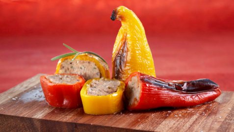 Kjøttfylte søte paprika oppskrift.