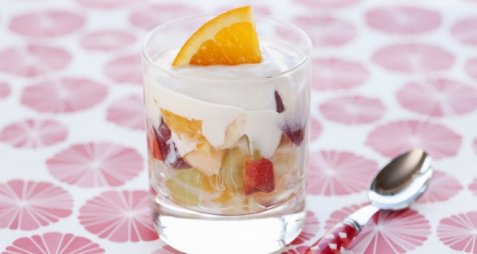 Yoghurt med frukt oppskrift.