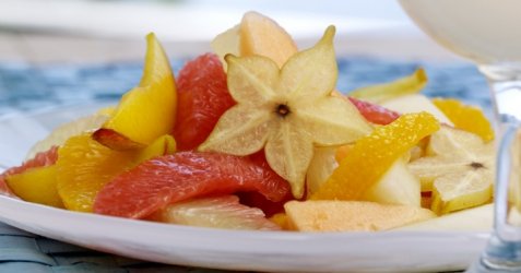 Gul fruktsalat oppskrift.