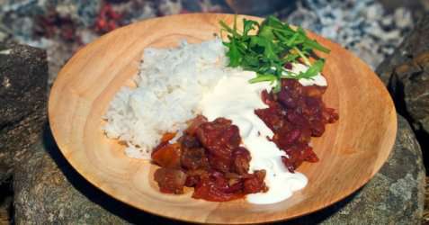 Chili con carne på tur oppskrift.