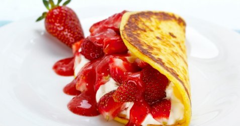 Cottage cheese pannekaker med jordbær oppskrift.