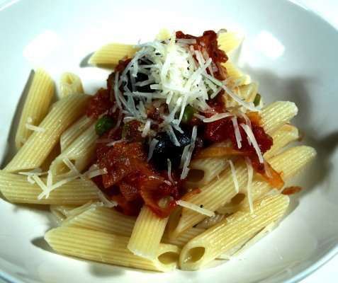 Pasta penne med manchego oppskrift.