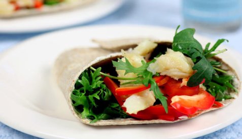 Klippfiskwrap oppskrift.
