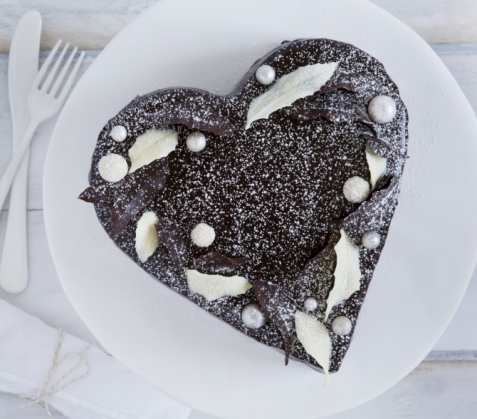 Sjokoladehjerte med peppermyntesmak oppskrift.