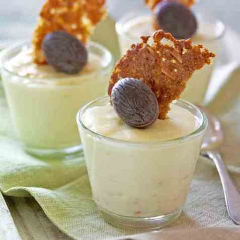 Påskepannacotta med kanelflarn oppskrift.
