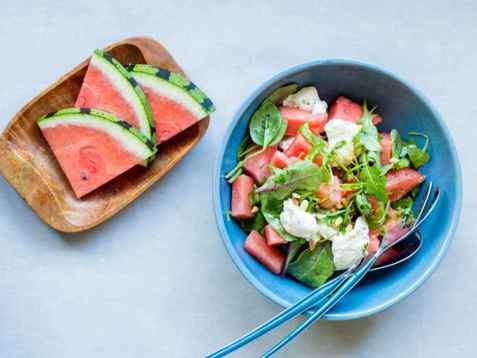 Burrata og vannmelonsalat oppskrift.