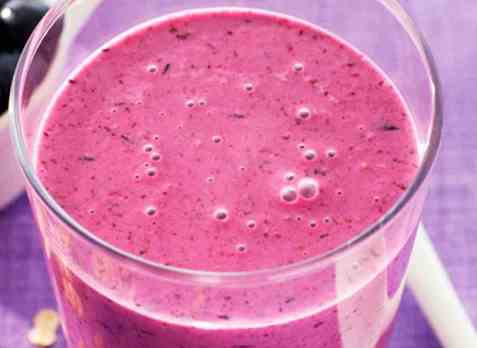 Havresmoothie med blåbær oppskrift.
