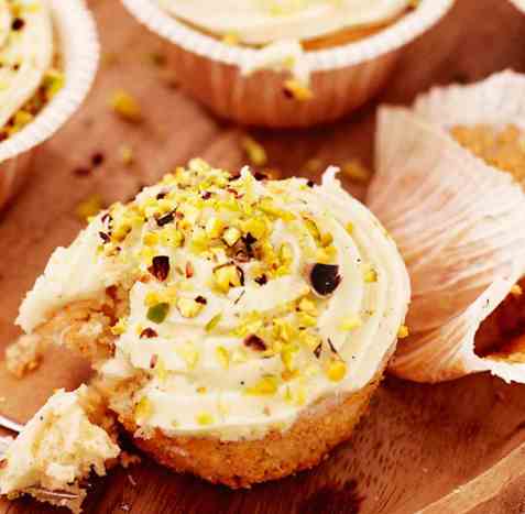 Pistasj cupcakes oppskrift.