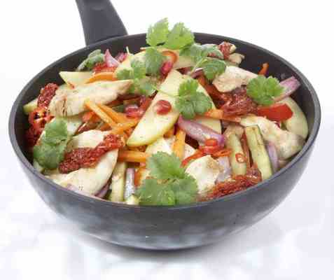 Epler i wok oppskrift.