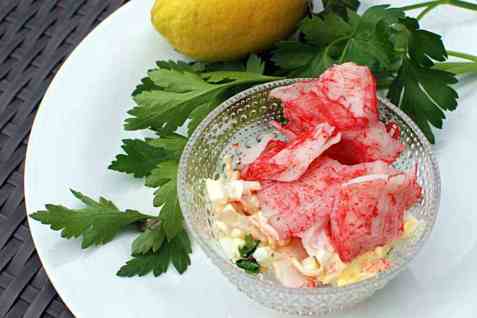 LobNobs-salat med egg og fersk koriander oppskrift.
