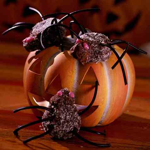 Edderkopper til halloween oppskrift.