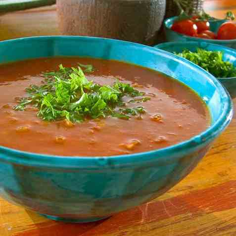 Marokkansk tomatsuppe oppskrift.