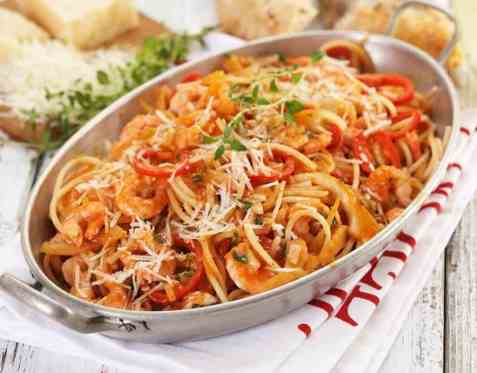 Spaghetti med reker og fennikel oppskrift.