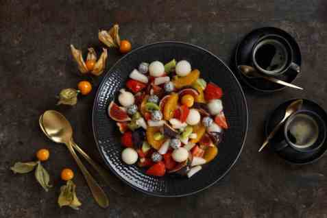 Julens fargerike fruktsalat oppskrift.