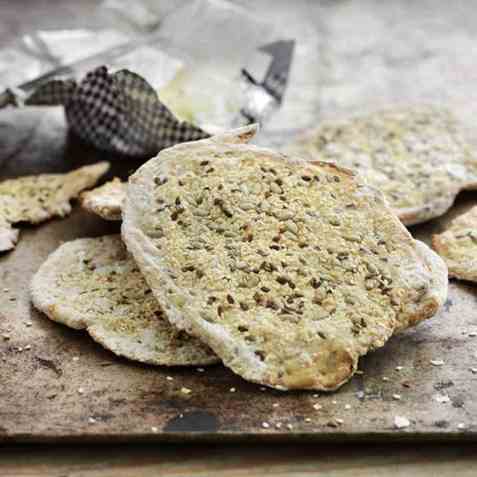 Knekkebrød med frø oppskrift.