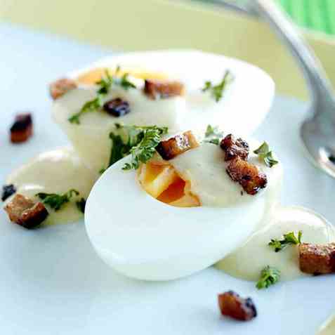 Egg i dijon sennepssaus oppskrift.
