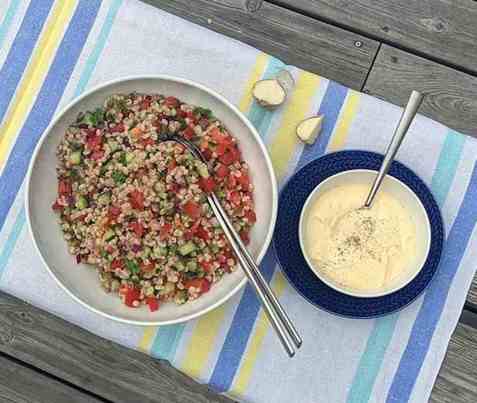 Tabbouleh med byggryn oppskrift.