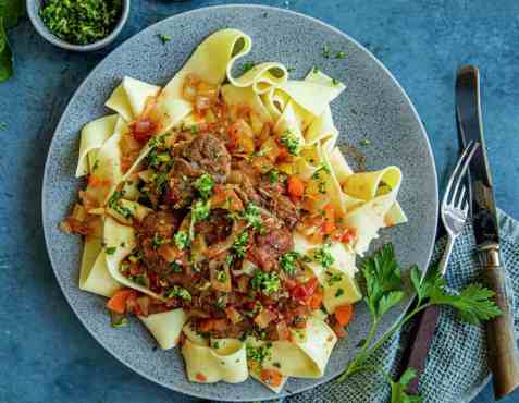Ossobuco med pasta oppskrift.