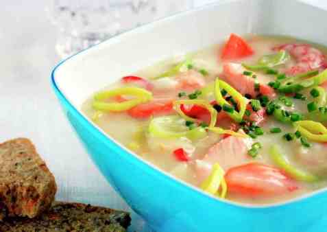 Fiskesuppe med grønnsaker oppskrift.