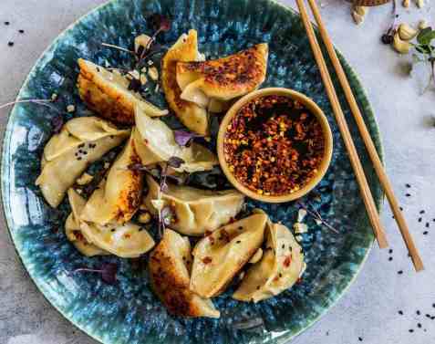 Gyoza-med-svinekjøtt oppskrift.