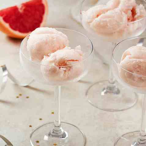 Sorbet av blodgrapefrukt oppskrift.
