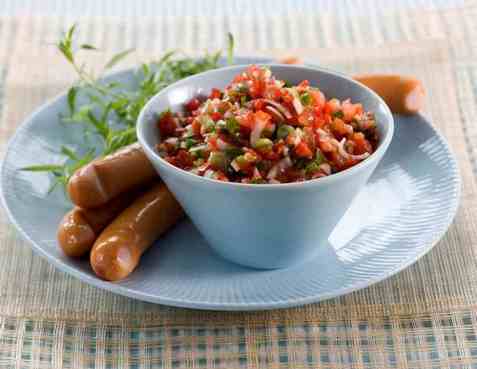 Pølserelish oppskrift.