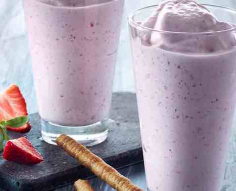 Jordbærmilkshake 2 oppskrift.