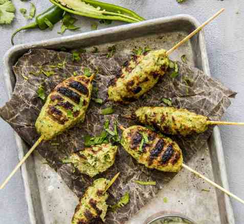 Kyllingkebab med raita oppskrift.