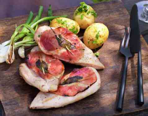 Kylling saltimbocca oppskrift.