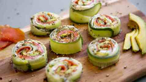 Agurk-sushirolls oppskrift.